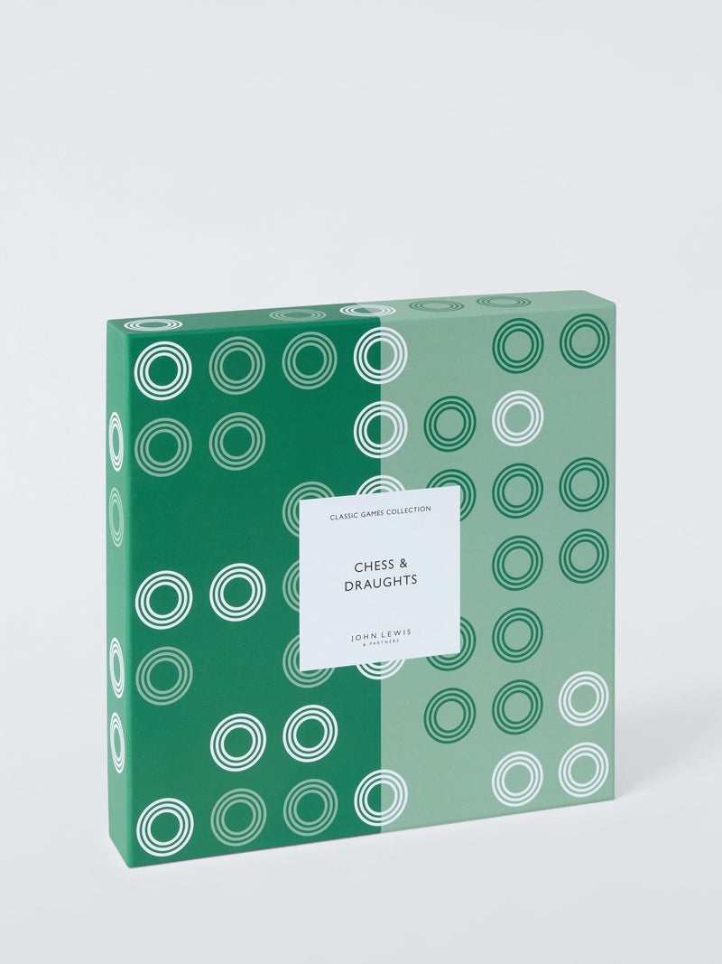 John Lewis wood chess and draughts set, UK version