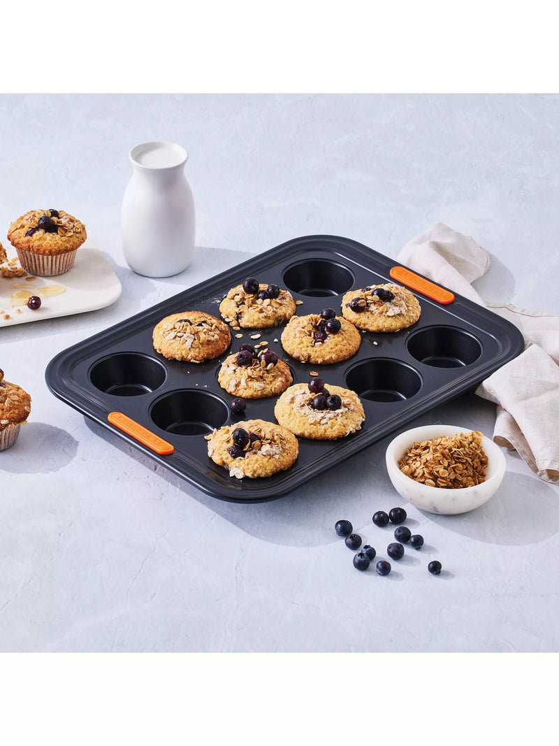 Le Creuset carbon steel non-stick mini muffin tray 12 cup, UK version