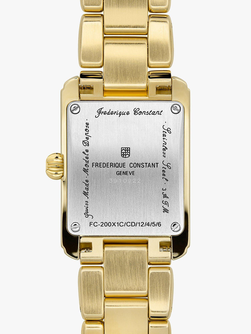 Frederique Constant women's carree bracelet strap gold watch - British product