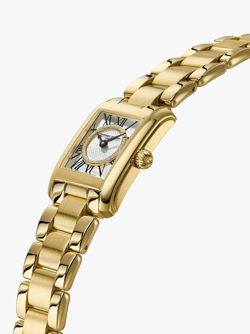Frederique Constant women's carree bracelet strap gold watch - British product