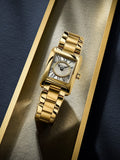 Frederique Constant women's carree bracelet strap gold watch - British product