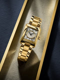 Frederique Constant women's carree bracelet strap gold watch - British product