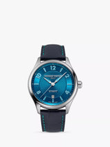 John Lewis Frederique Constant Runabout Automatic Date Leather Strap Men's Watch, Dark Blue/Blue- Buy online at McGrocer