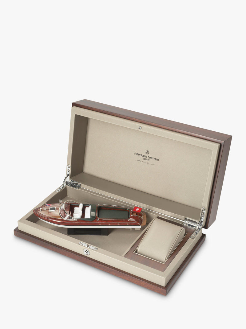 Frederique Constant Runabout Automatic men's watch blue dial leather strap, imported from the UK