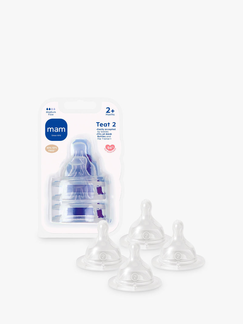 MAM skinsoft medium flow teat pack of 4, imported from the UK