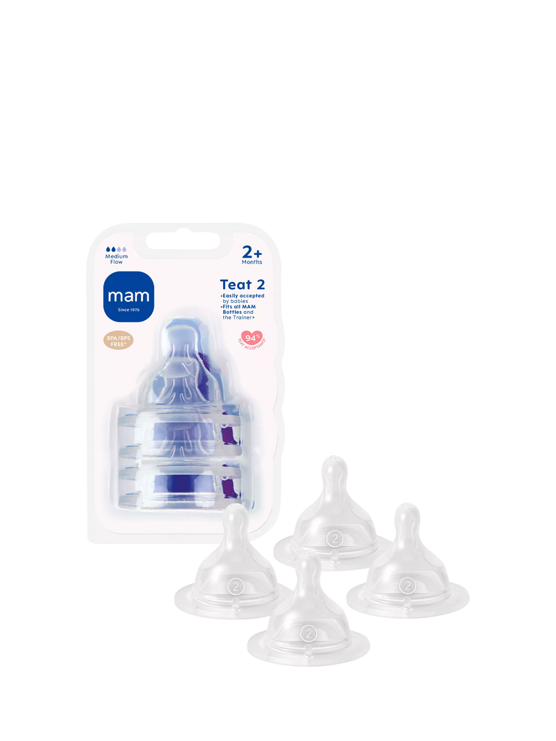 MAM skinsoft medium flow teat pack of 4, imported from the UK