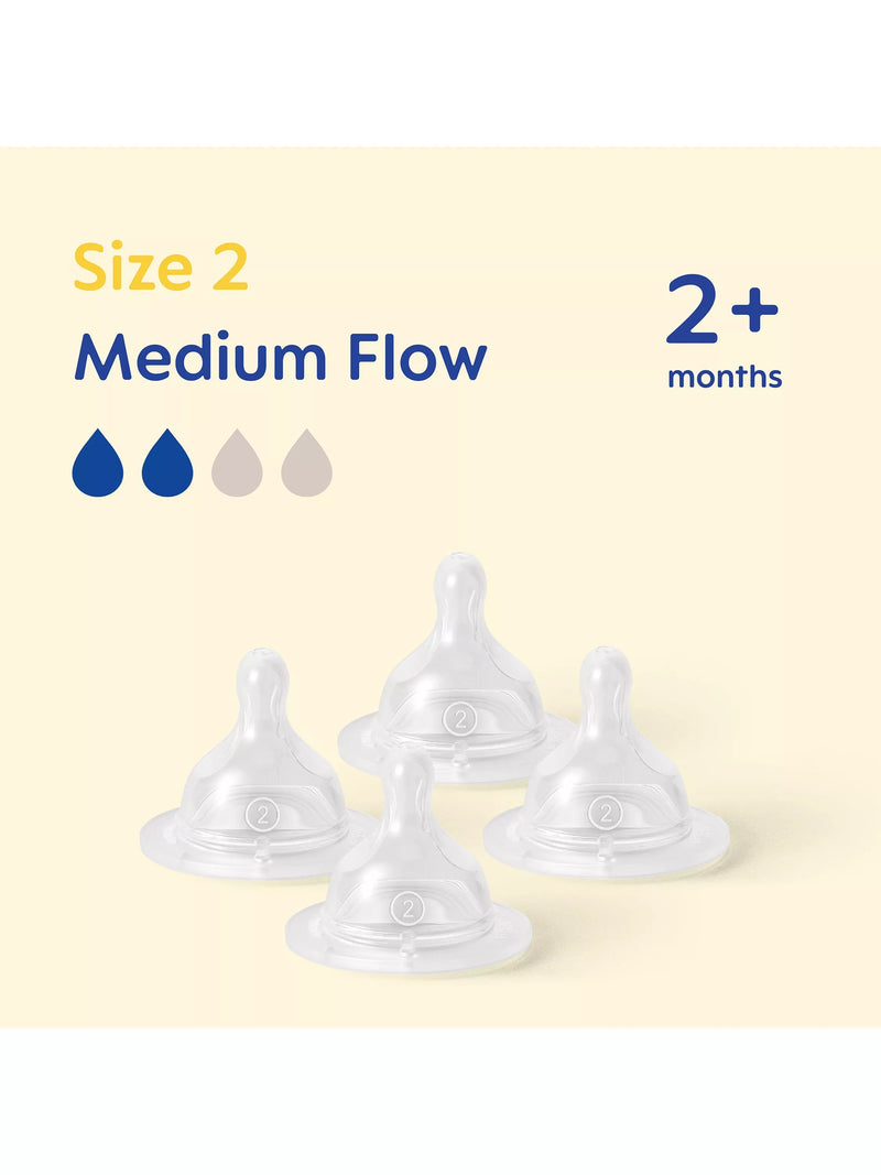 MAM skinsoft medium flow teat pack of 4, imported from the UK