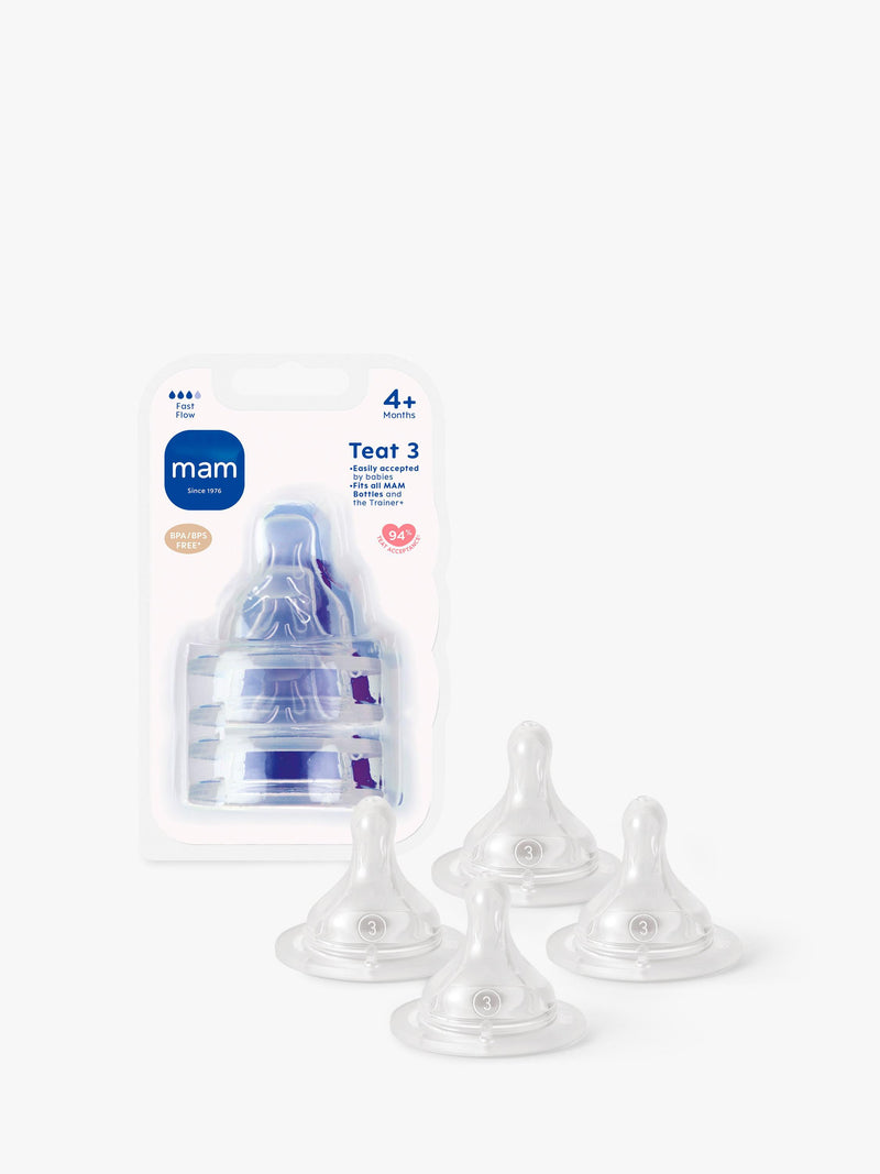 MAM Skinsoft Fast Flow Teat Pack of 4, imported from the UK