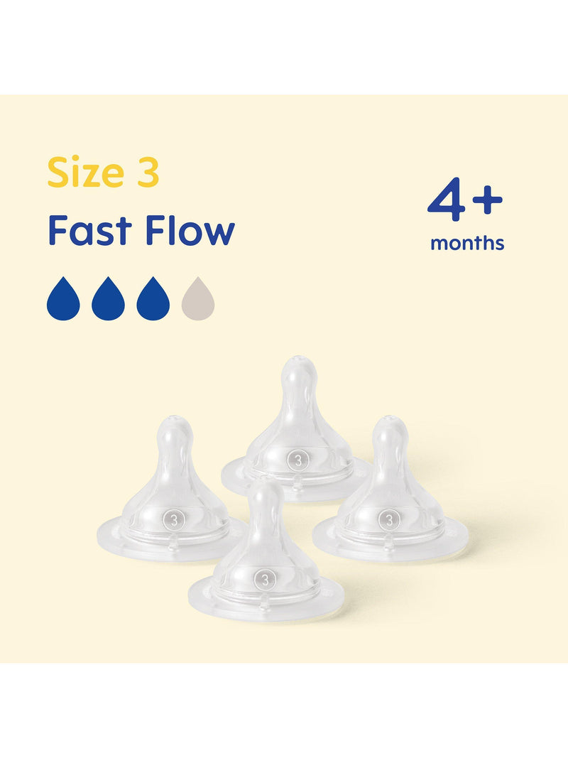 MAM Skinsoft Fast Flow Teat Pack of 4, imported from the UK