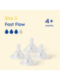 MAM Skinsoft Fast Flow Teat Pack of 4, imported from the UK