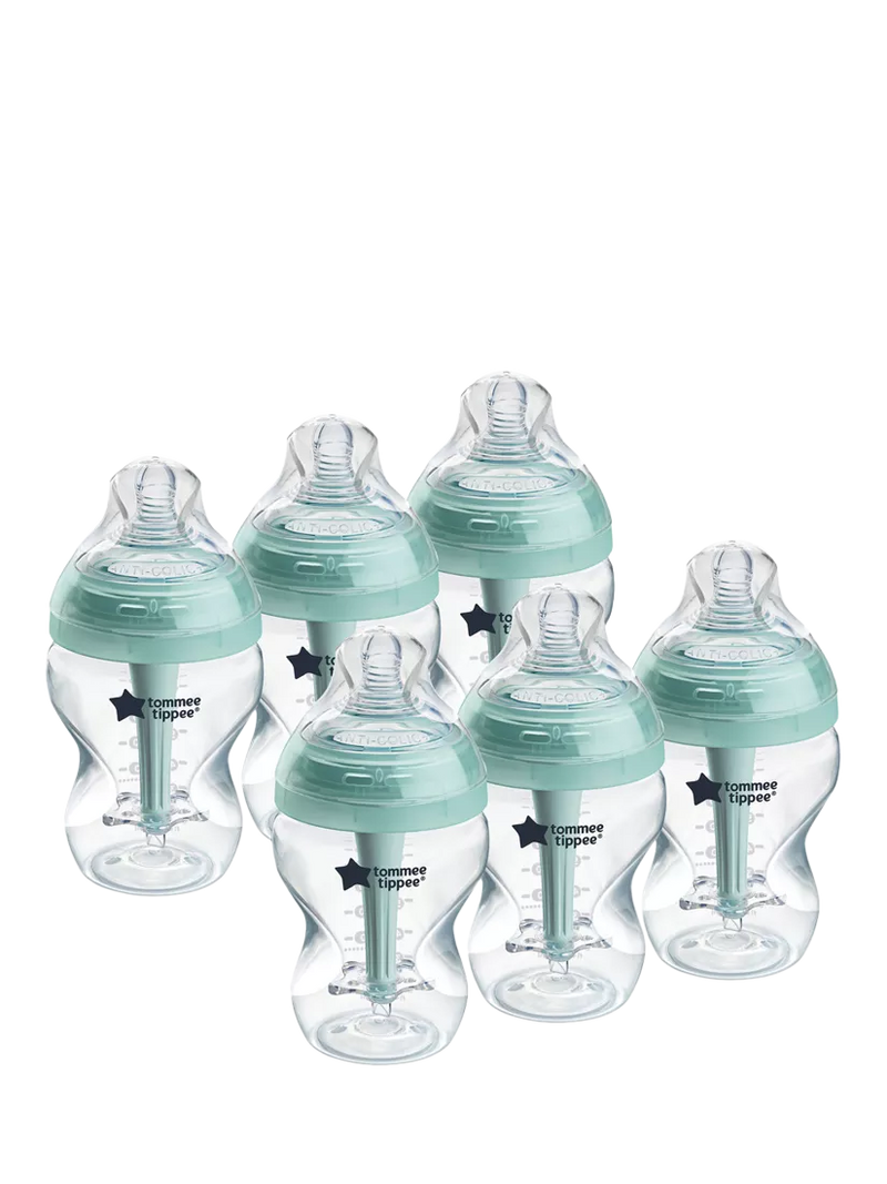 Tommee Tippee Advanced Anti-Colic Baby Bottles with Slow Flow Teats Pack of 6 260ml (British brand)
