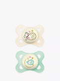 MAM Night Glow in the Dark Baby Soother, Pack of 2 (0-6 months)