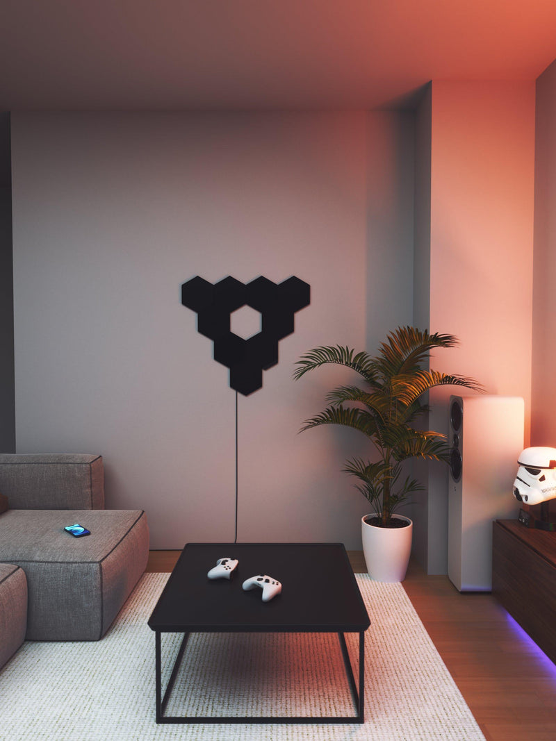 Nanoleaf Shapes Ultra Black Hexagon smart LED panels 3 panels, imported from the UK