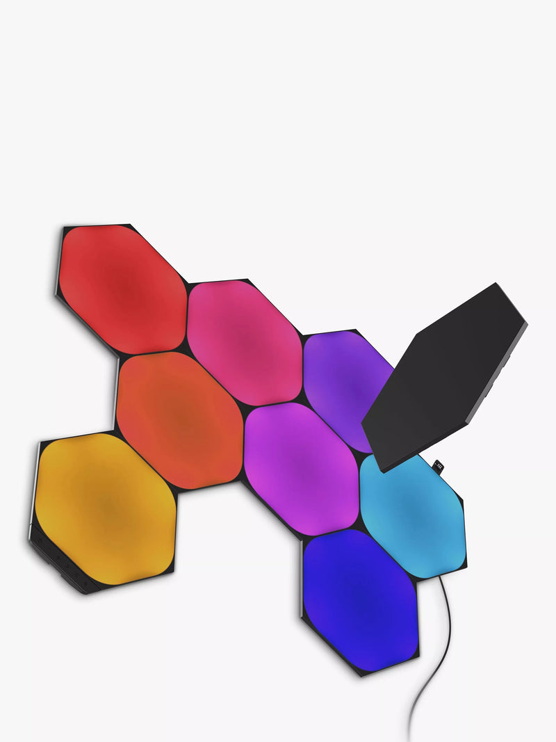 Nanoleaf ultra black hexagon LED panels starter kit with 9 panels, imported from the UK