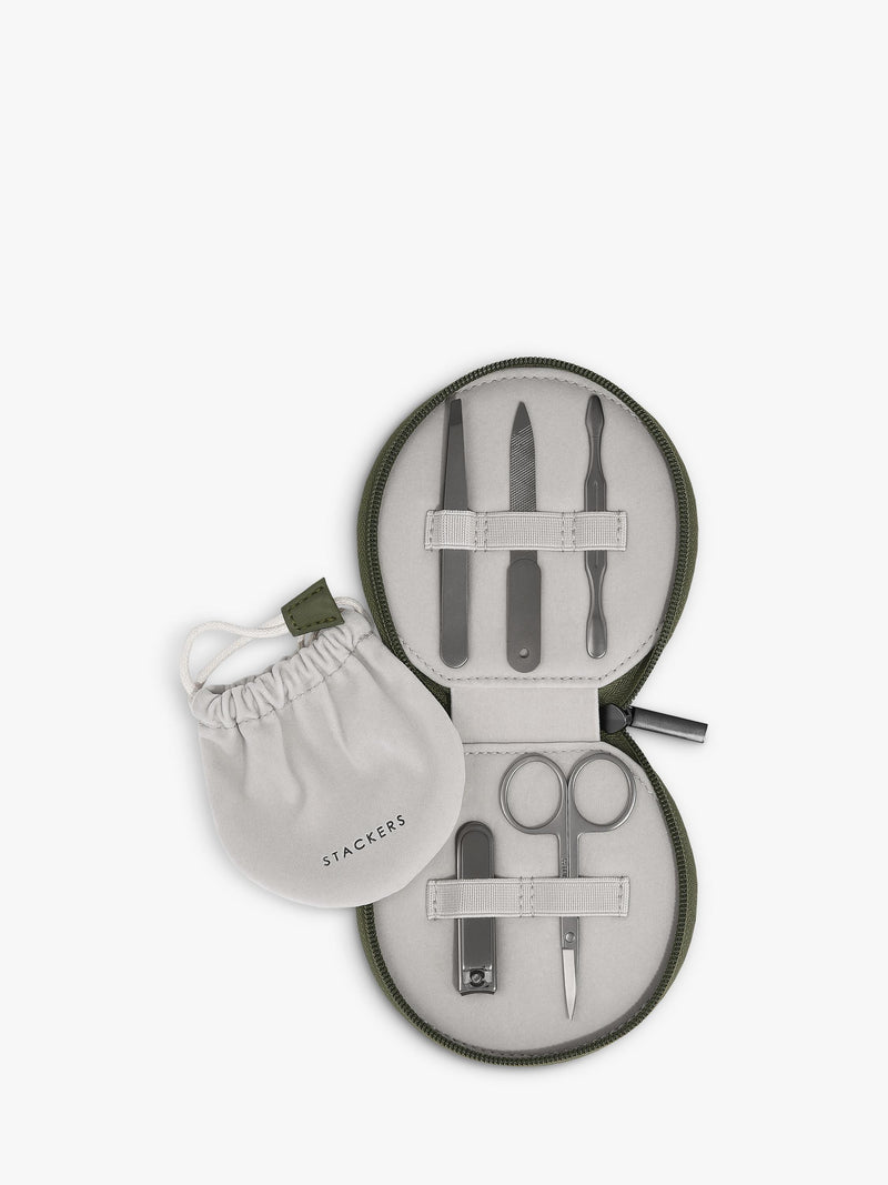 Stackers Men's Manicure Set Green (British brand)