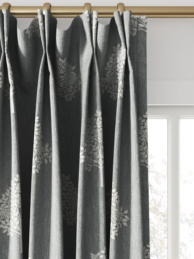 William Morris At Home Marigold Tree embroidered curtains, Woad (British brand)