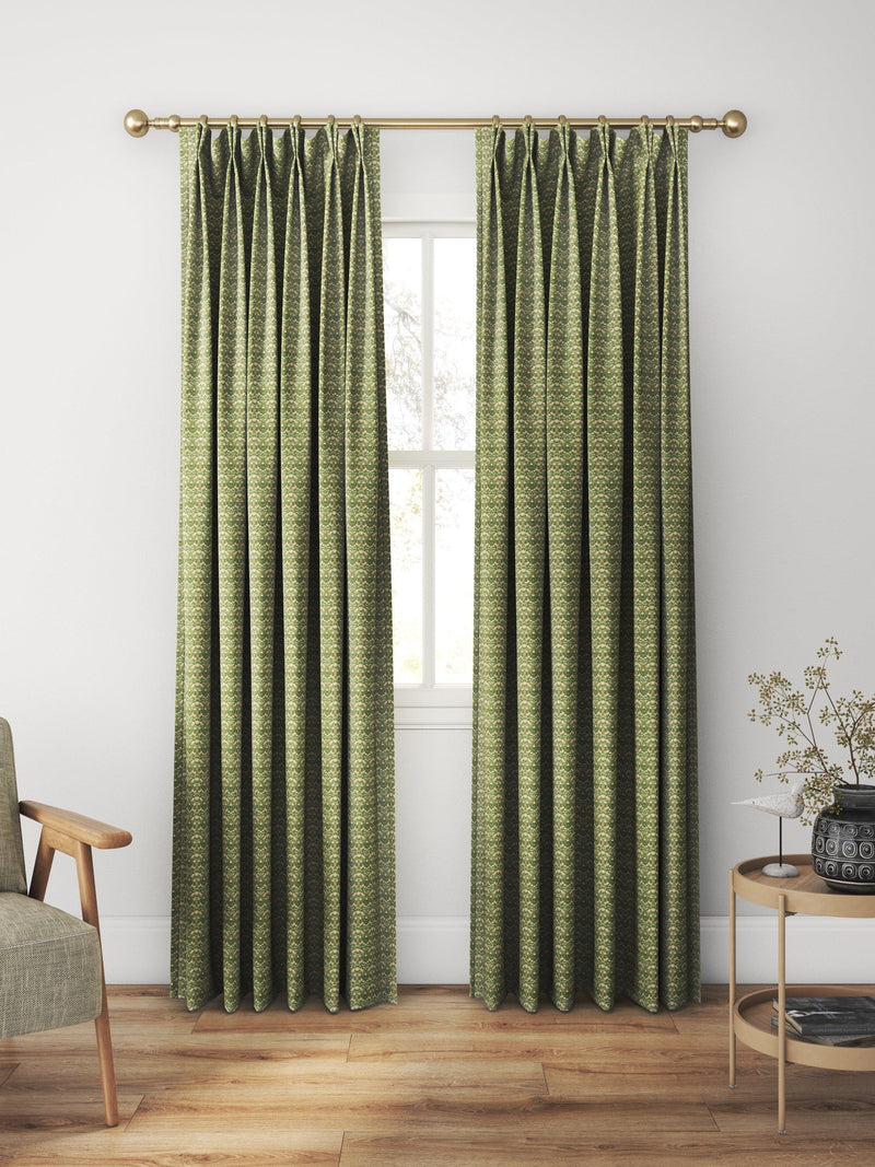William Morris At Home Strawberry Thief velvet curtains Nettle - British product