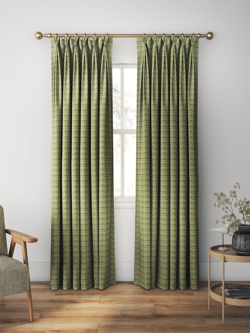 William Morris At Home Strawberry Thief velvet curtains Nettle - British product