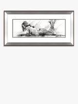 John Lewis John Lewis Joanne Boon Thomas 'Laying Down Lady' Framed Print & Mount, Black/White, 55.5 x 110.5cm- Buy online at McGrocer