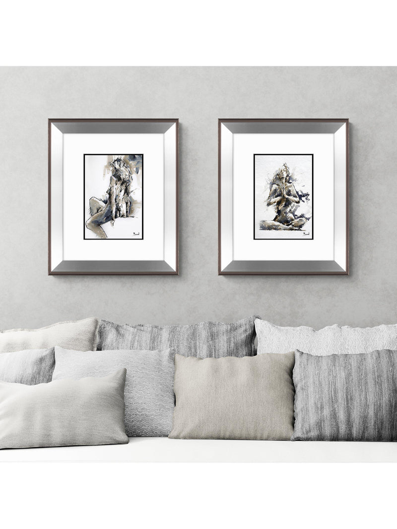 John Lewis Yoga Lady framed print 60.5x50.5cm, imported from the UK