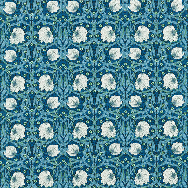 Morris & Co. Pimpernel midnight opal curtains roman blind UK version