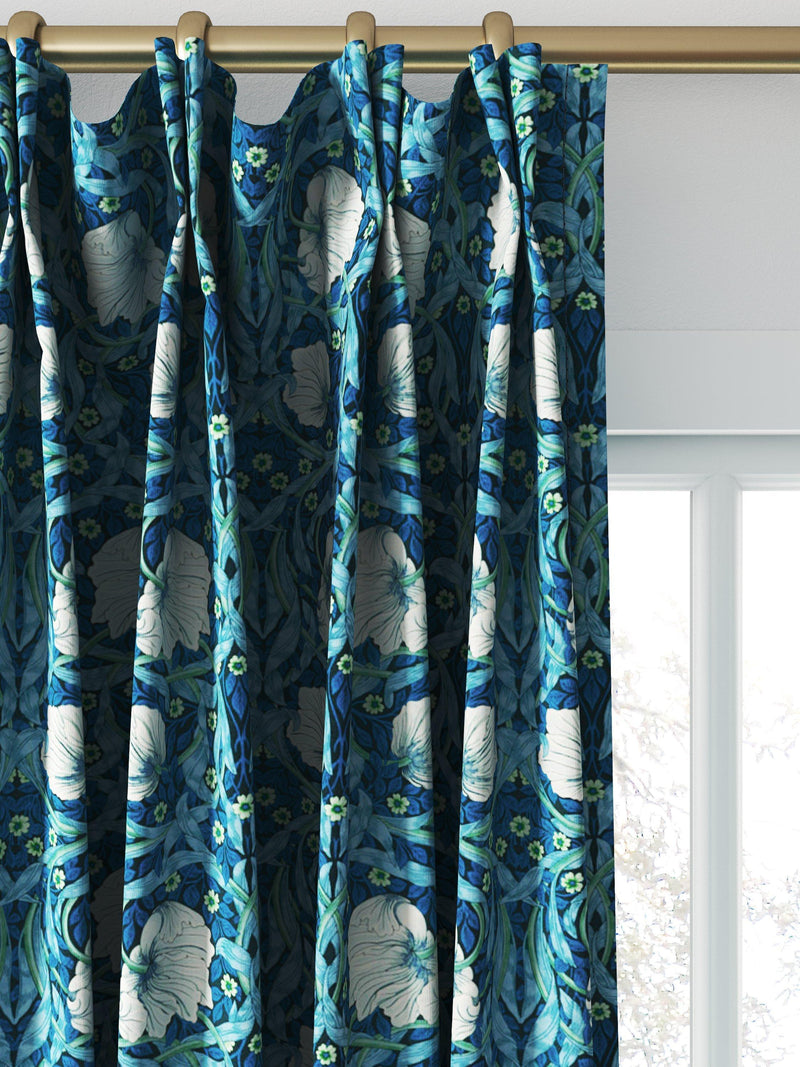 Morris & Co. Pimpernel midnight opal curtains roman blind UK version
