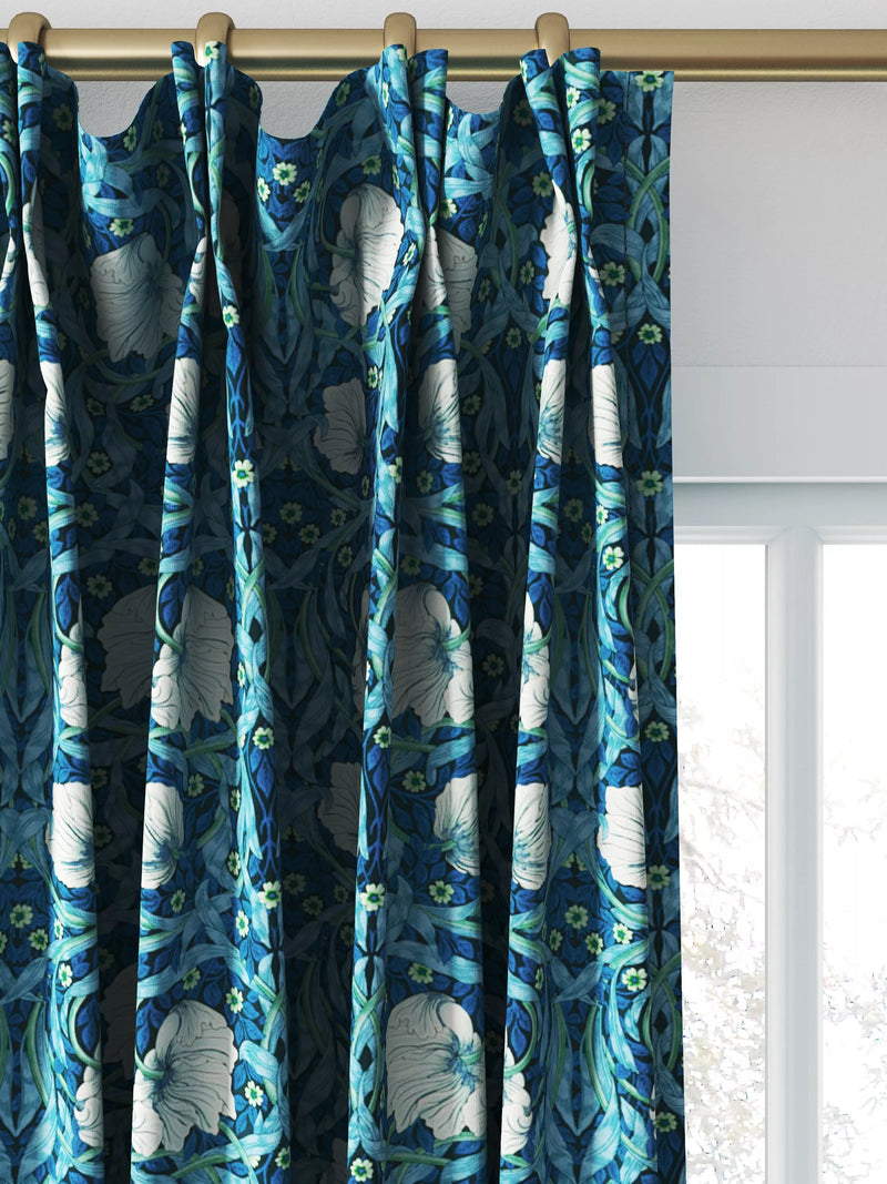 Morris & Co. Pimpernel midnight opal curtains roman blind UK version