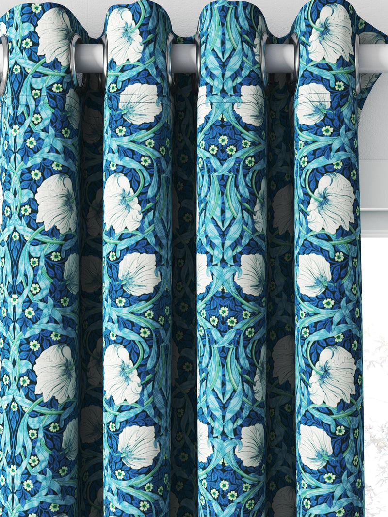 Morris & Co. Pimpernel midnight opal curtains roman blind UK version