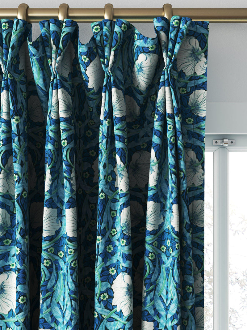 Morris & Co. Pimpernel midnight opal curtains roman blind UK version