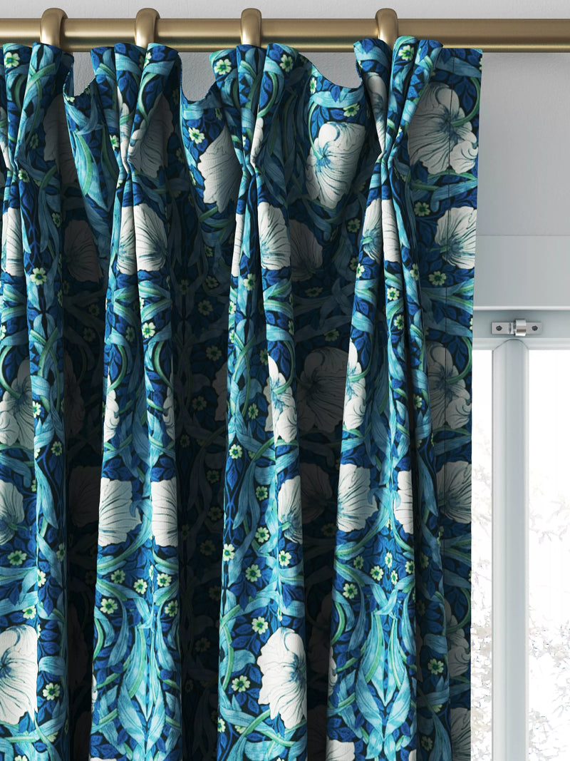 Morris & Co. Pimpernel midnight opal curtains roman blind UK version