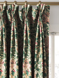 Morris & Co. Honeysuckle printed cotton curtain cream wine (British brand)