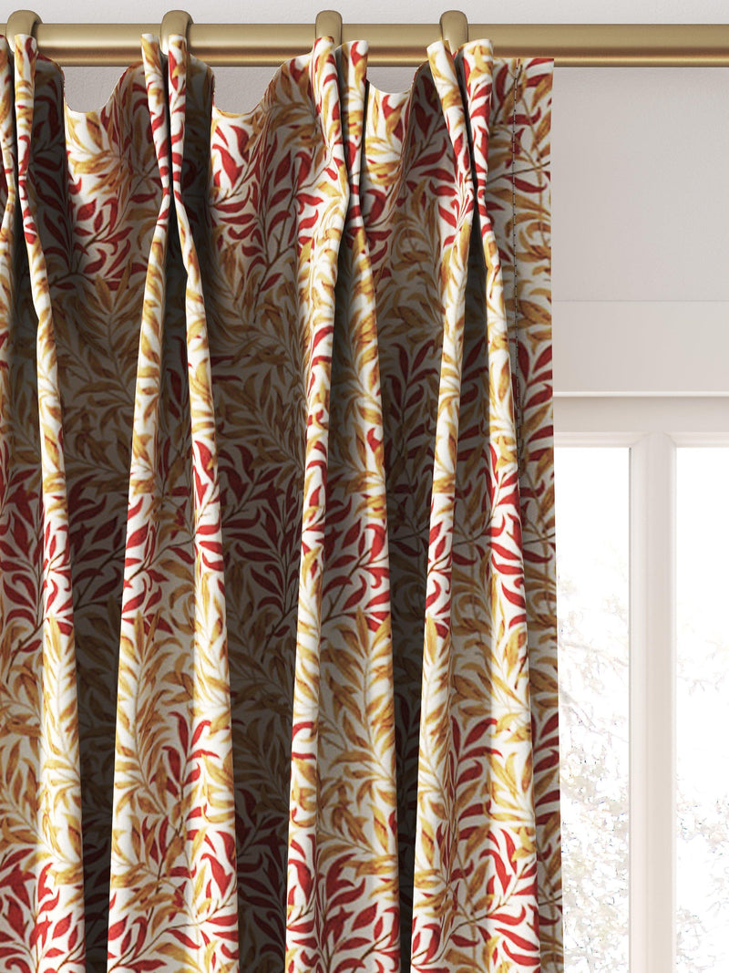 Morris & Co. Willow Bough woven curtains roman blind in russet - British product