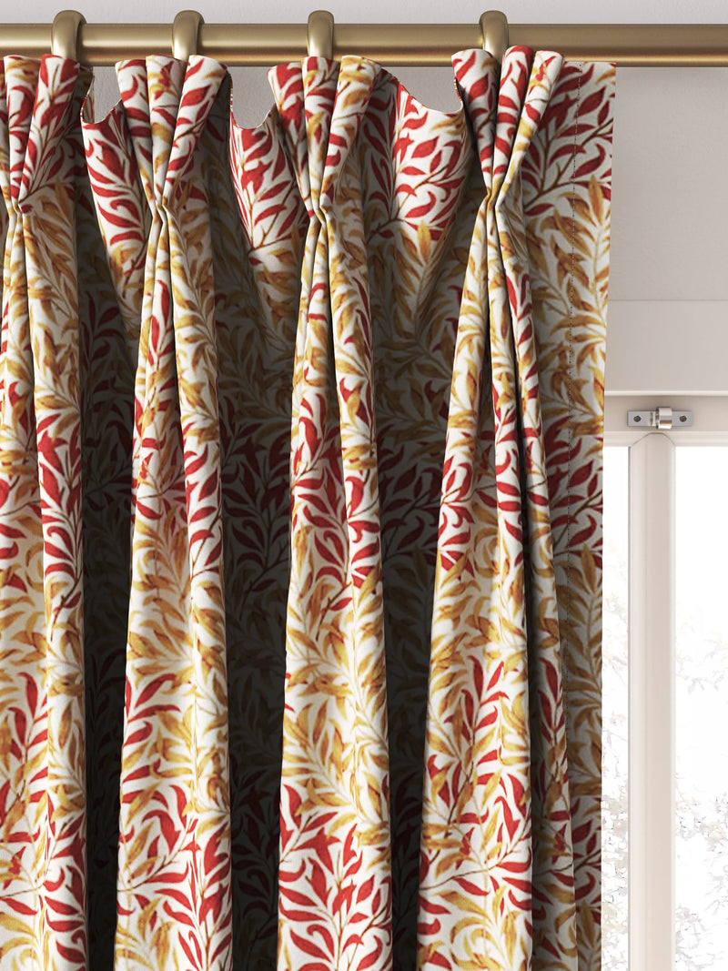 Morris & Co. Willow Bough woven curtains roman blind in russet - British product