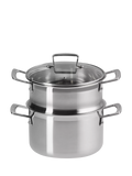 Le Creuset classic 3-ply stainless steel deep casserole and steamer set 20cm, UK version