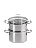 Le Creuset classic 3-ply stainless steel deep casserole and steamer set 20cm, UK version