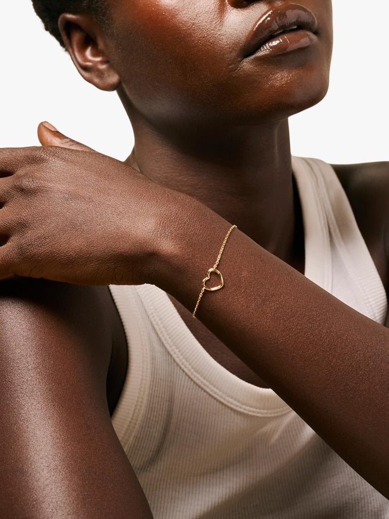 ENAMEL Copenhagen organic heart bracelet yellow gold - British product
