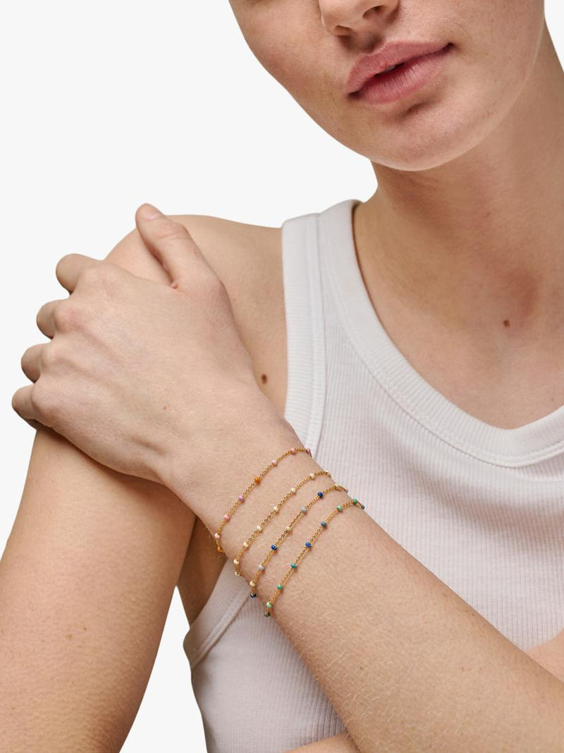 ENAMEL Copenhagen Lola Enamel Bead Chain Bracelet, imported from the UK