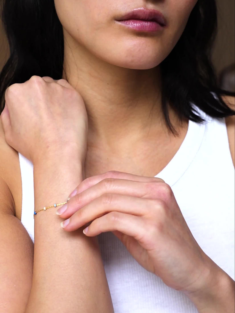 ENAMEL Copenhagen Lola Enamel Bead Chain Bracelet, imported from the UK