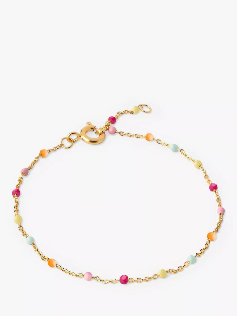 ENAMEL Copenhagen Enamel Bead Chain Bracelet - Gold/Rainbow