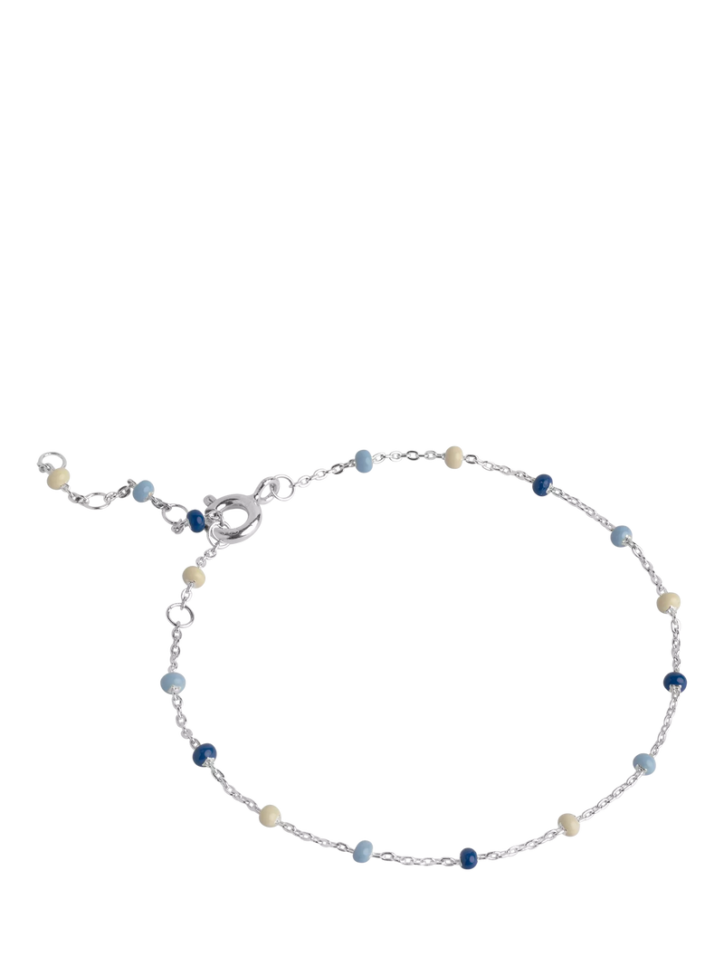 ENAMEL Copenhagen Enamel Bead Chain Bracelet - Silver/Marine