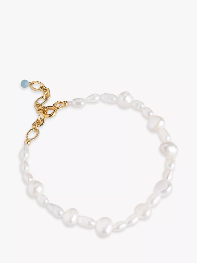 ENAMEL Copenhagen Pearlie freshwater pearl bracelet in yellow gold (British brand)