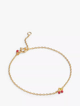 John Lewis ENAMEL Copenhagen Cherries Charm Bracelet, Yellow Gold- Buy online at McGrocer