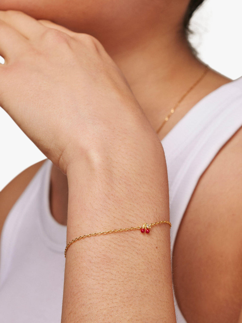 ENAMEL Copenhagen cherries bracelet yellow gold (British brand)