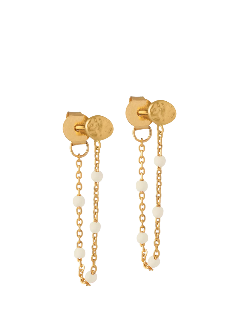 ENAMEL Copenhagen Lola enamel chain earrings gold plated, imported from the UK