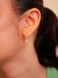 ENAMEL Copenhagen hoop earrings freshwater pearl yellow gold, imported from the UK