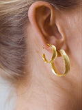 ENAMEL Ane Hoop Earrings gold plated sterling silver, imported from the UK