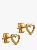 ENAMEL Copenhagen heart stud earrings yellow gold (British brand)