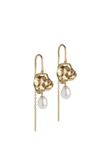 John Lewis ENAMEL Copenhagen Kai Pearl Chain Drop Earrings, Gold- Buy online at McGrocer