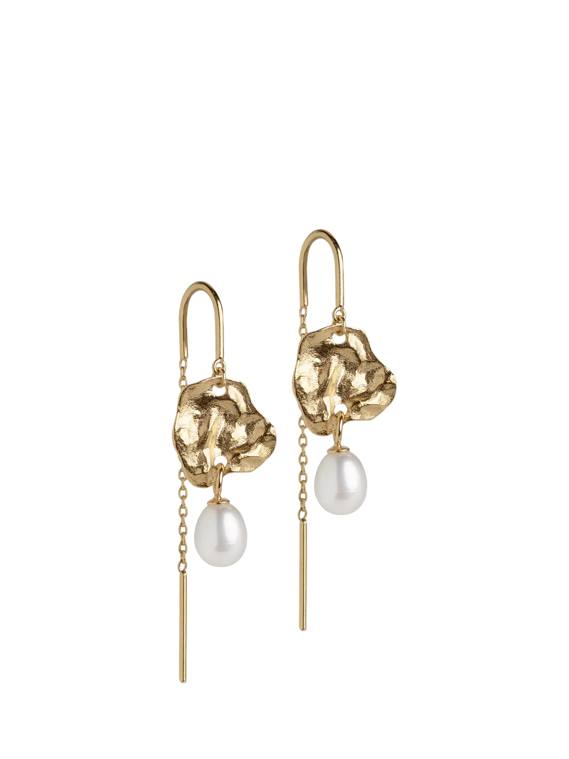 ENAMEL Copenhagen Kai Pearl drop earrings gold plated - British product