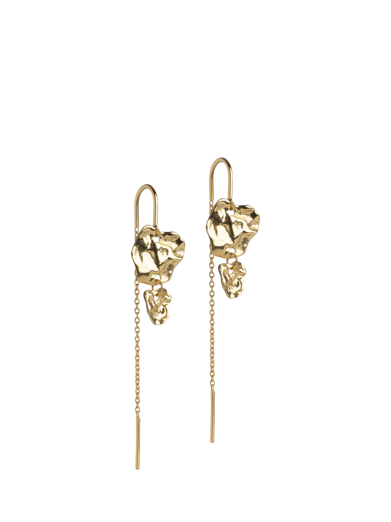 ENAMEL Copenhagen chain drop earrings gold, UK version